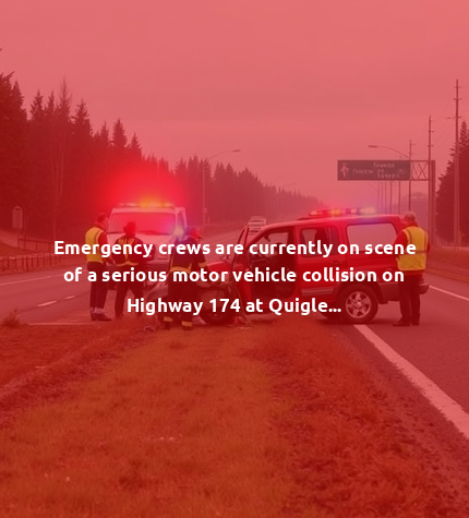 Emergency crews are currently on scene of a serious motor vehicle collision on Highway 174 at Quigley Hill Road, near th…