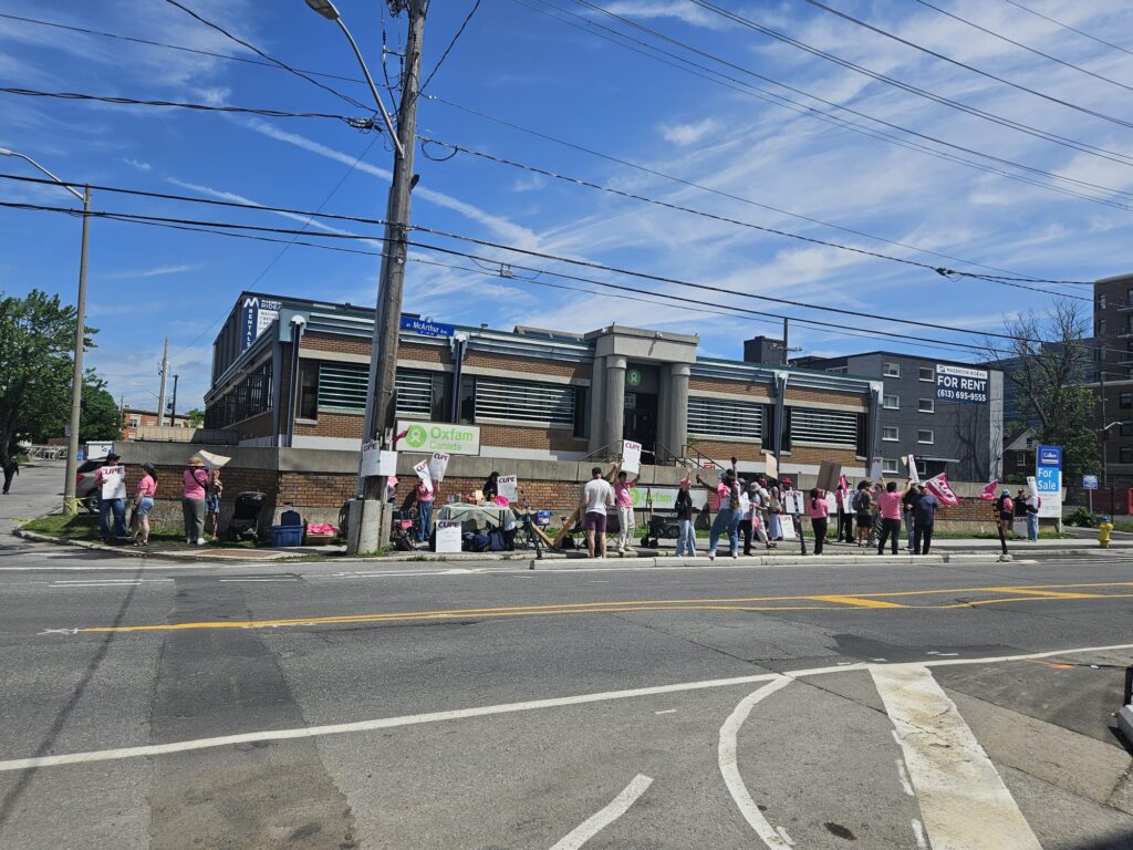 Oxfam Canada staff on strike infront of Oxfam office in ottawa